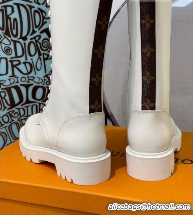 Shop Duplicate Louis Vuitton Territory Flat High Range Leather Boots 111769 White