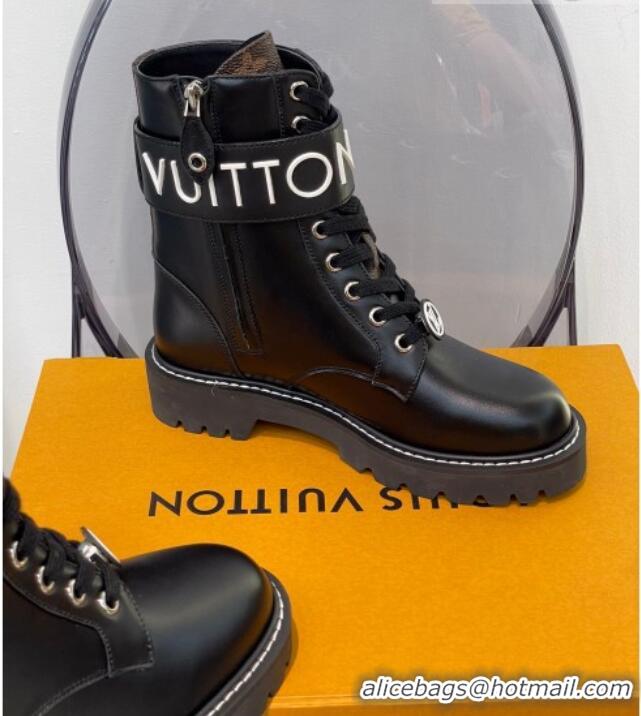 Luxury Louis Vuitton Territory Flat Ankle Range Leather Boots 111771 Black 