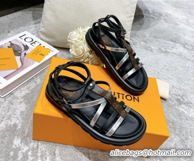 Stylish Louis Vuitton Pool Pillow Comfort Sandals 111773 Silver