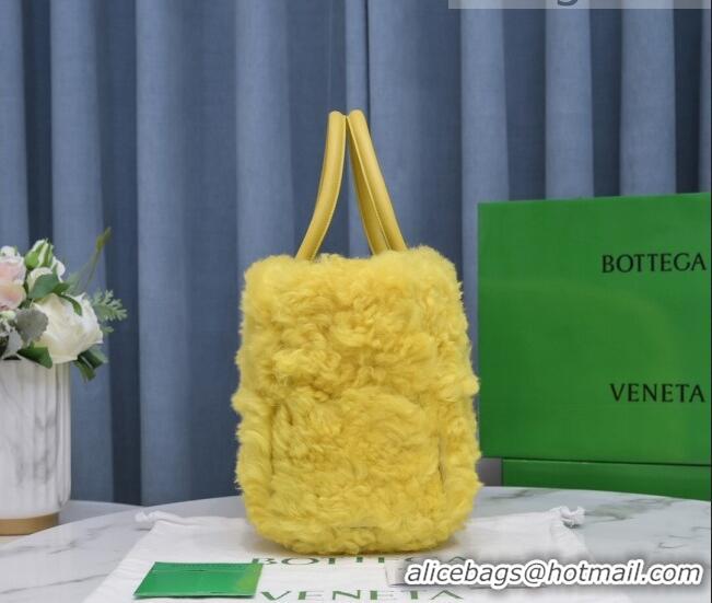 Most Popular Bottega Veneta Arco Tote Shearling Bag 652867 Yellow 2021