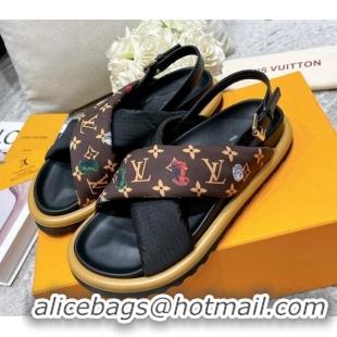 Purchase Louis Vuitton Pool Pillow Comfort Down Sandals Brown 111778