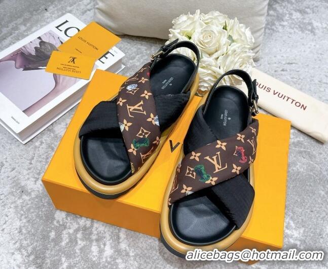 Purchase Louis Vuitton Pool Pillow Comfort Down Sandals Brown 111778