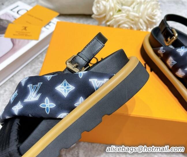 Popular Style Louis Vuitton Pool Pillow Comfort Down Sandals 111778 Navy Blue