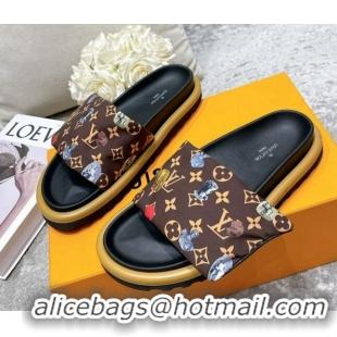 Most Popular Louis Vuitton Pool Pillow Comfort Down Slide Sandals Brown 111781