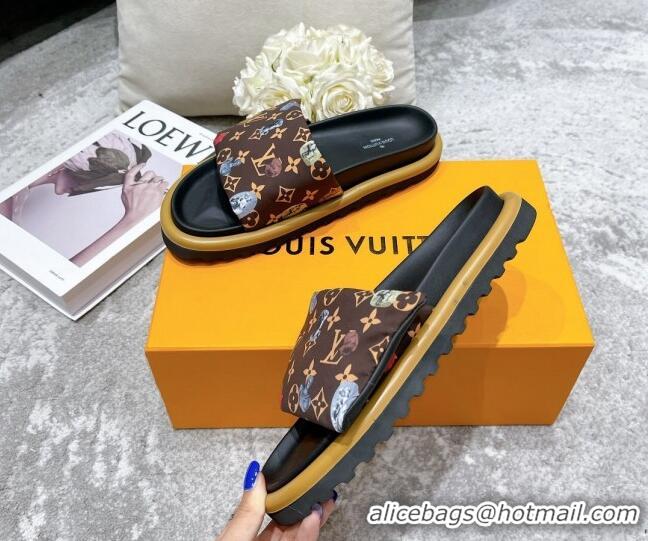 Most Popular Louis Vuitton Pool Pillow Comfort Down Slide Sandals Brown 111781