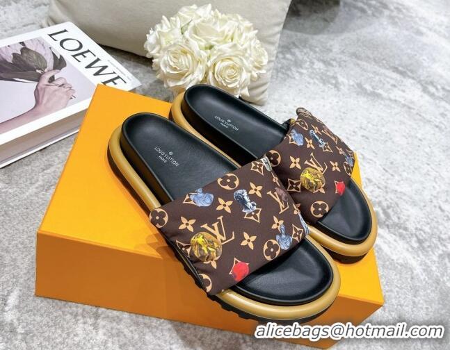 Most Popular Louis Vuitton Pool Pillow Comfort Down Slide Sandals Brown 111781