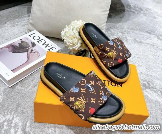 Most Popular Louis Vuitton Pool Pillow Comfort Down Slide Sandals Brown 111781