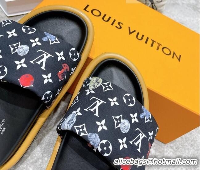 Hot Style Louis Vuitton Pool Pillow Comfort Down Slide Sandals Navy Blue 111782