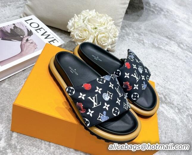 Hot Style Louis Vuitton Pool Pillow Comfort Down Slide Sandals Navy Blue 111782