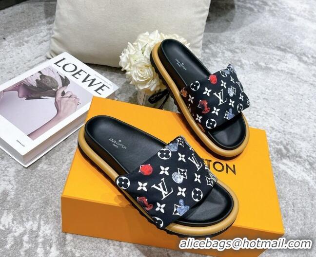 Hot Style Louis Vuitton Pool Pillow Comfort Down Slide Sandals Navy Blue 111782