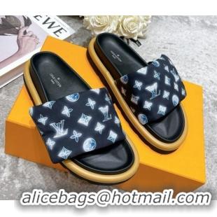 Good Looking Louis Vuitton Pool Pillow Comfort Down Slide Sandals 111784 Navy Blue