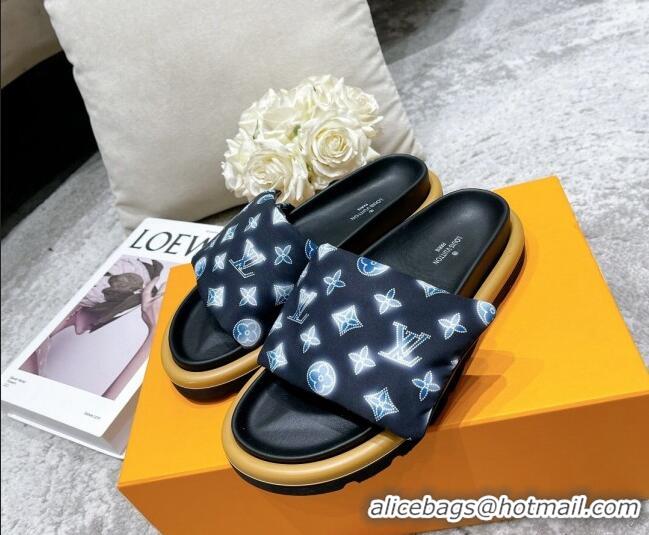 Good Looking Louis Vuitton Pool Pillow Comfort Down Slide Sandals 111784 Navy Blue