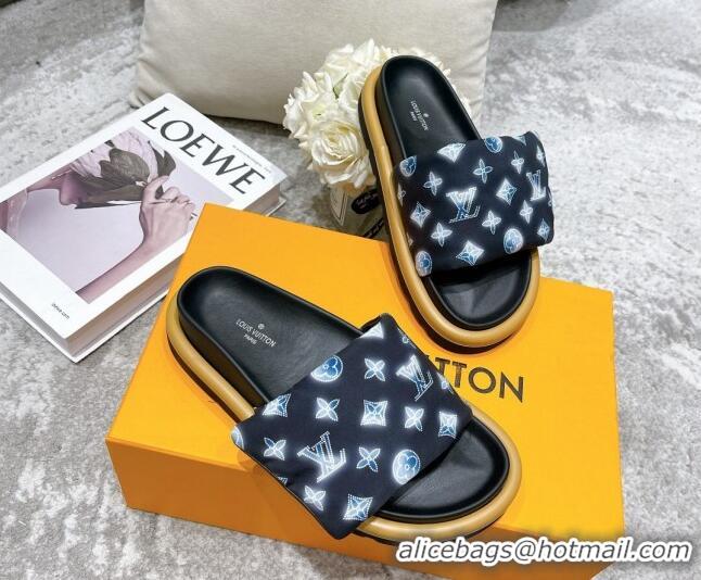 Good Looking Louis Vuitton Pool Pillow Comfort Down Slide Sandals 111784 Navy Blue