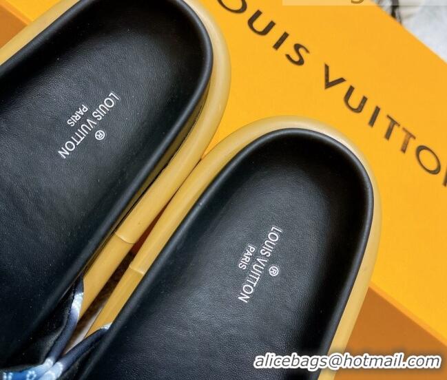 Good Looking Louis Vuitton Pool Pillow Comfort Down Slide Sandals 111784 Navy Blue