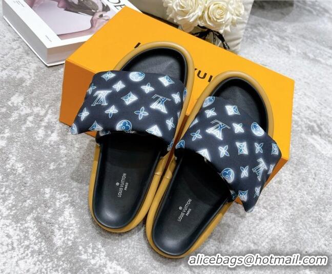 Good Looking Louis Vuitton Pool Pillow Comfort Down Slide Sandals 111784 Navy Blue