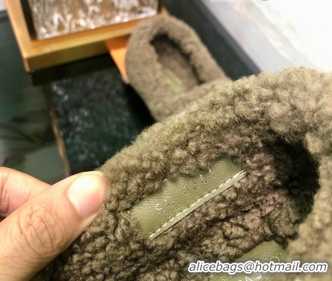 Best Product Louis Vuitton Shearling Loafers 111785 Green 