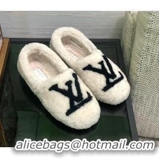 Best Grade Louis Vuitton Shearling Loafers 111785 White