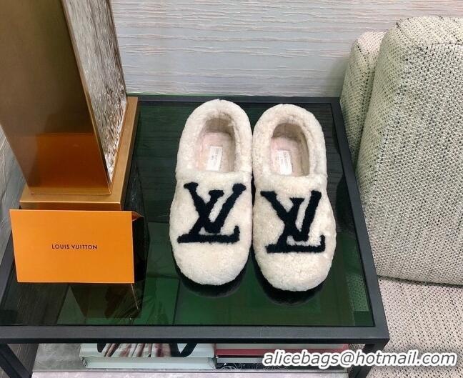 Best Grade Louis Vuitton Shearling Loafers 111785 White