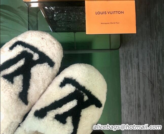 Best Grade Louis Vuitton Shearling Loafers 111785 White