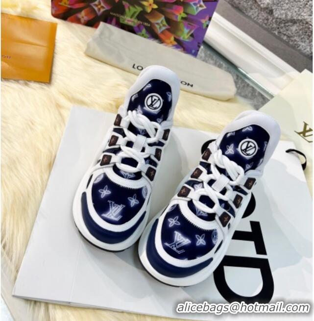 Luxury Louis Vuitton LV Archlight Jacquard Sneakers 111796 Navy Blue