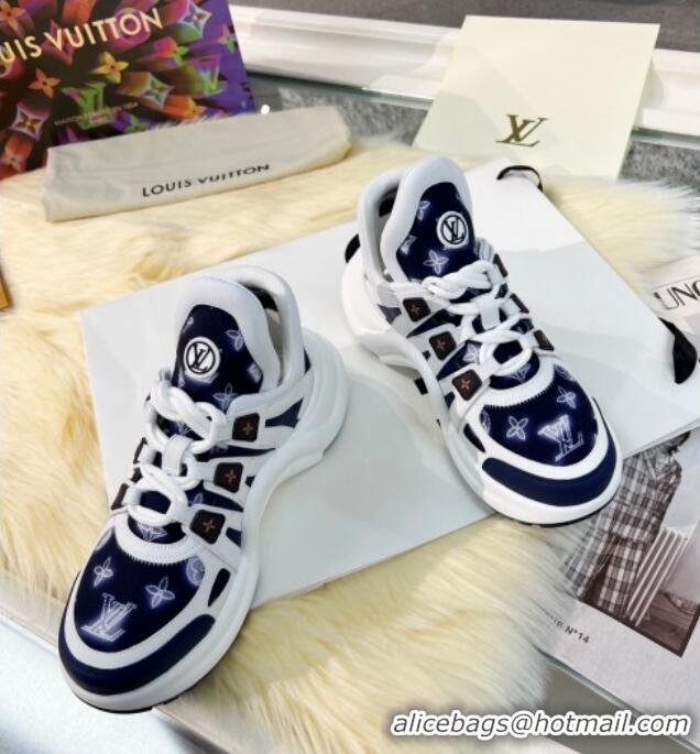 Luxury Louis Vuitton LV Archlight Jacquard Sneakers 111796 Navy Blue