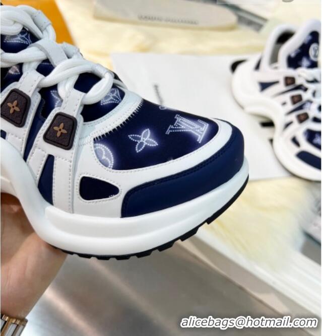 Luxury Louis Vuitton LV Archlight Jacquard Sneakers 111796 Navy Blue