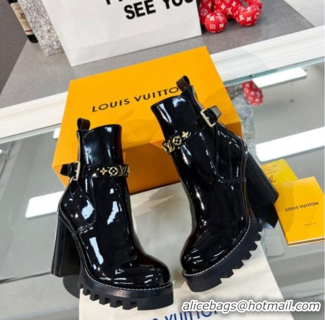 Best Quality Louis Vuitton Star Trail Glazed Leather Ankle Boots Black 1117118