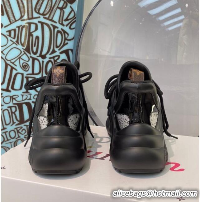 Classic Hot Louis Vuitton LV Archlight Sparkling Glitter Sneakers Black 112440