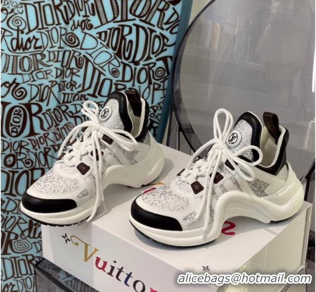 Best Product Louis Vuitton LV Archlight Sparkling Glitter Sneakers 112440 White