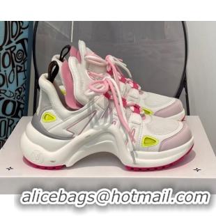 Best Grade Louis Vuitton LV Archlight Fabric Textile Sneakers 112440 Rose Pink