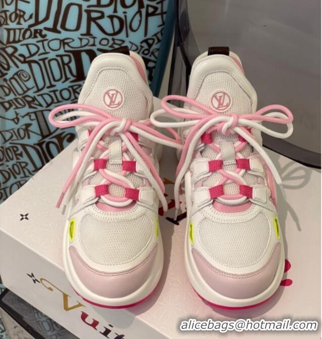 Best Grade Louis Vuitton LV Archlight Fabric Textile Sneakers 112440 Rose Pink