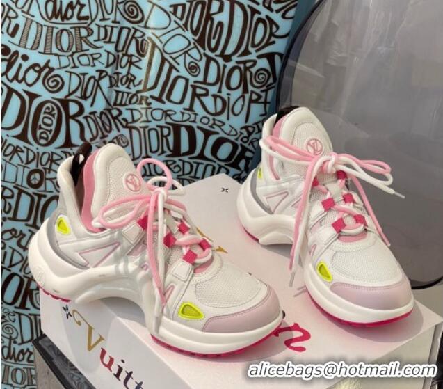 Best Grade Louis Vuitton LV Archlight Fabric Textile Sneakers 112440 Rose Pink