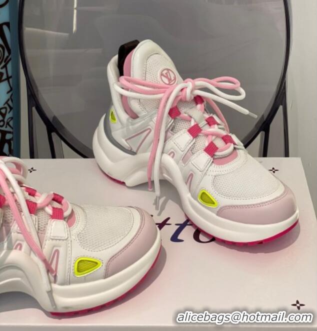 Best Grade Louis Vuitton LV Archlight Fabric Textile Sneakers 112440 Rose Pink