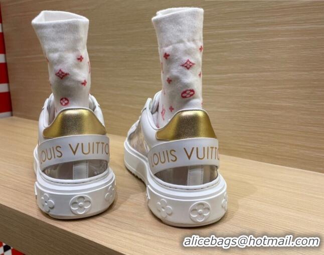 Low Cost Louis Vuitton Time Out Monogram Socks Sneakers 112445 Pink/Gold