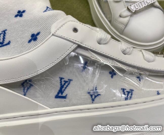 Grade Design Louis Vuitton Time Out Monogram Socks Sneakers 112445 Blue/Silver