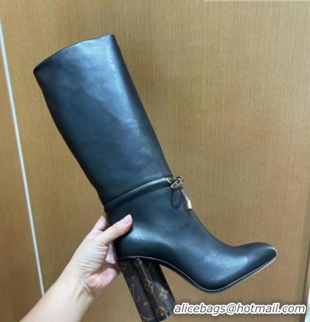 Top Quality Louis Vuitton Silhouette Laced High Boots Black 112449