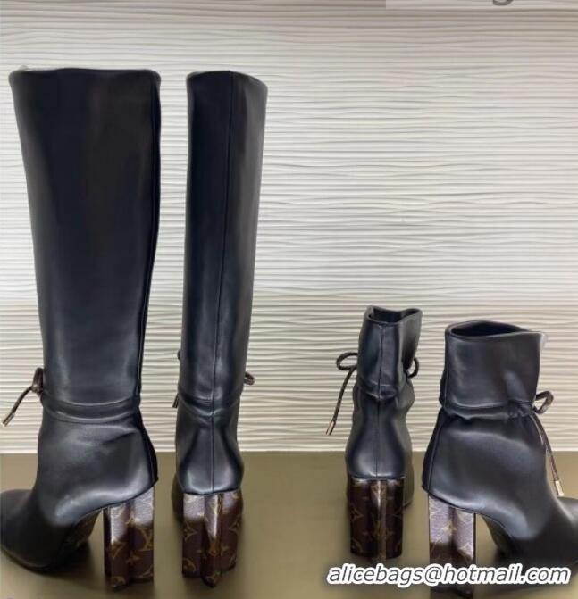 Top Quality Louis Vuitton Silhouette Laced High Boots Black 112449