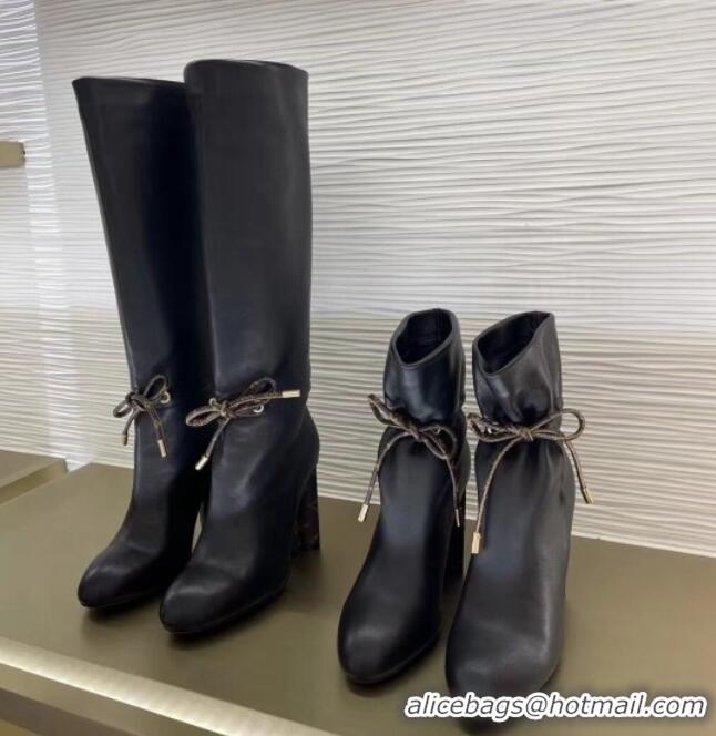 Top Quality Louis Vuitton Silhouette Laced High Boots Black 112449