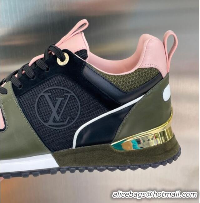 Lowest Price Louis Vuitton Run Away Sneakers Khaki Green/Pink 112456