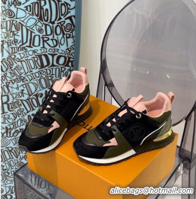 Lowest Price Louis Vuitton Run Away Sneakers Khaki Green/Pink 112456