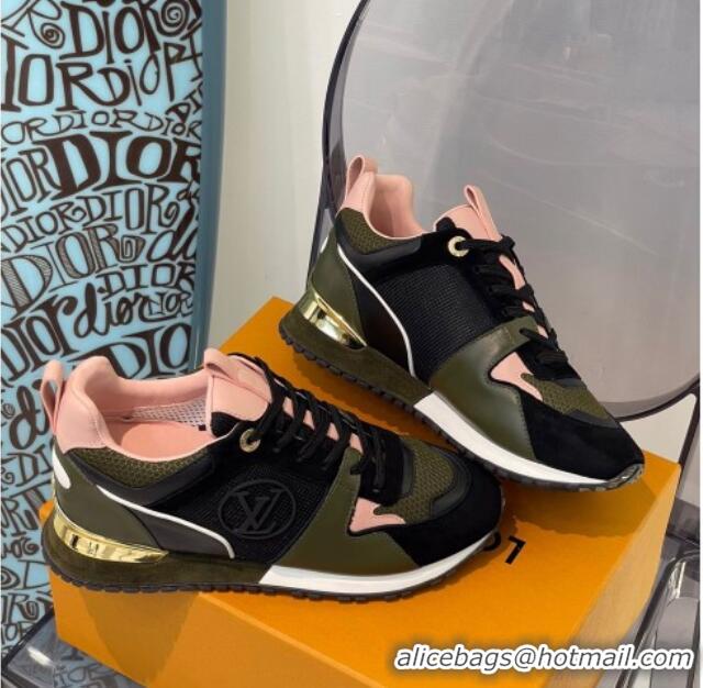 Lowest Price Louis Vuitton Run Away Sneakers Khaki Green/Pink 112456