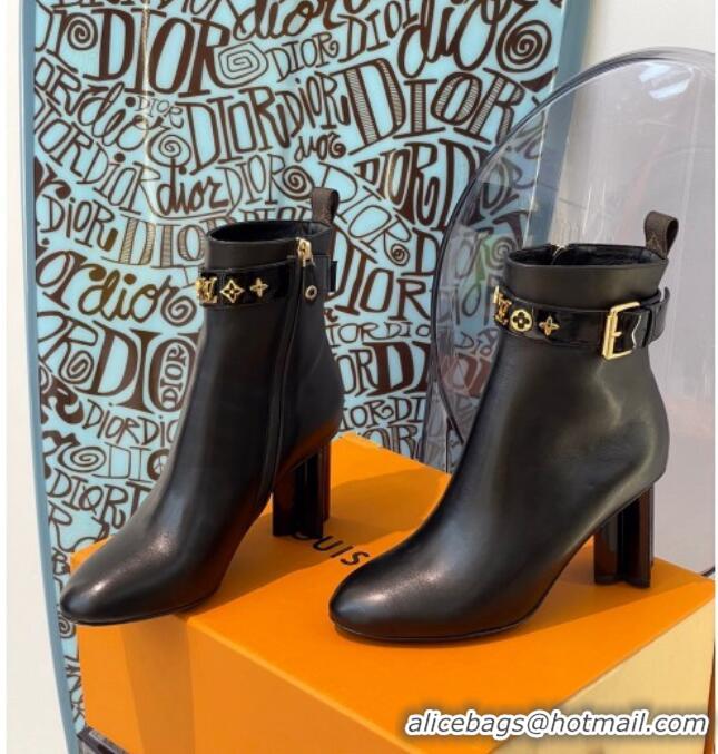 Good Looking Louis Vuitton Silhouette Monogram Strap Ankle Boots Black 112450