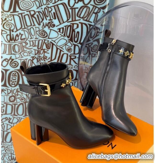 Good Looking Louis Vuitton Silhouette Monogram Strap Ankle Boots Black 112450