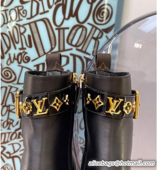 Good Looking Louis Vuitton Silhouette Monogram Strap Ankle Boots Black 112450