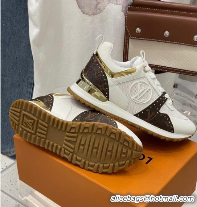 Top Grade Louis Vuitton Run Away Stud Monogram Sneakers White 112460