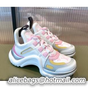 Unique Discount Louis Vuitton LV Archlight Leather Sneakers 112461 Pink/White