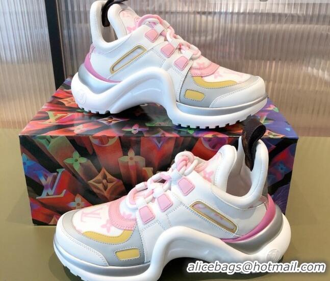 Unique Discount Louis Vuitton LV Archlight Leather Sneakers 112461 Pink/White