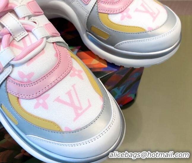 Unique Discount Louis Vuitton LV Archlight Leather Sneakers 112461 Pink/White