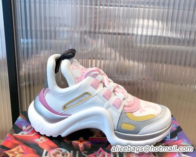 Unique Discount Louis Vuitton LV Archlight Leather Sneakers 112461 Pink/White