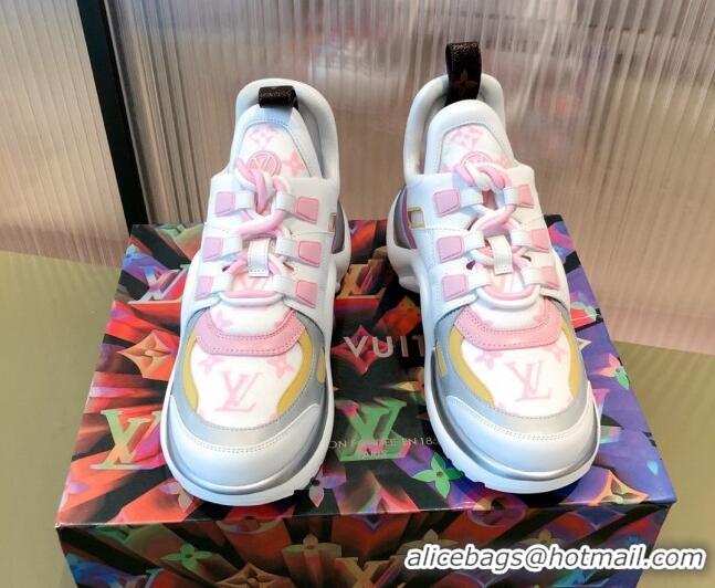 Unique Discount Louis Vuitton LV Archlight Leather Sneakers 112461 Pink/White